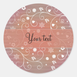 Romantische Schnörkel Runder Aufkleber