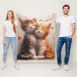 Romantische Schnürkätzchen Red Valentine Hearts Fleecedecke