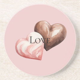 Romantische Schokolade Strawberry Herz Getränkeuntersetzer