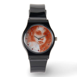 ROMANTISCHE SCHÖNHEIT / Frauenportrait in Sepia Br Armbanduhr