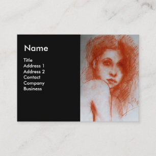 ROMANTISCHE SCHÖNHEIT Frauenportrait, Sepia Brown  Visitenkarte