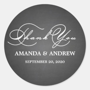 Romantische Schrift Danke Gastgeschenk Hochzeit La Runder Aufkleber
