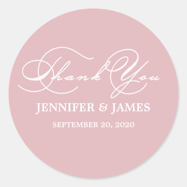 Romantische Schrift Dankeschön-Gastgeschenk Hochze Runder Aufkleber (Vorderseite)