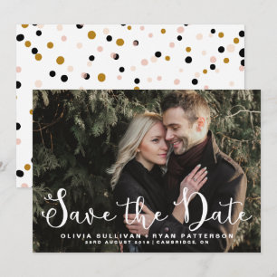 Romantische Schrift Foto Save-the-Date-Ankündigu Einladung