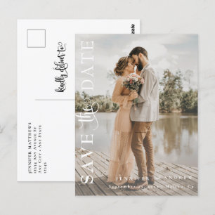 Romantische Schrift Kalligrafie Save the Date Postkarte