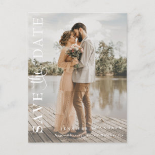 Romantische Schrift Kalligrafie Save the Date Postkarte