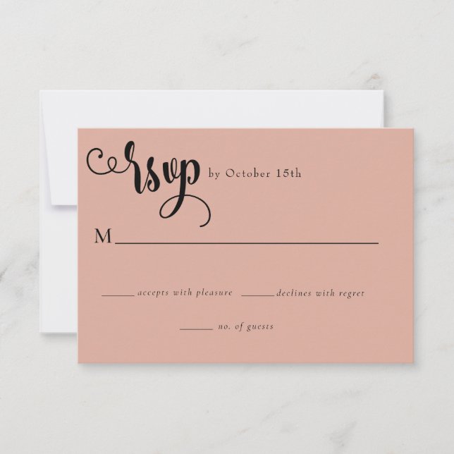 Romantische Schrift | Kalligraphische Hochzeit RSVP Karte (Vorderseite)