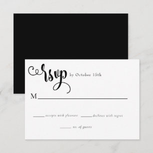 Romantische Schrift Kalligraphische Hochzeit RSVP Karte