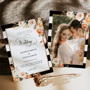 Romantische Schrift Terracotta Foto Hochzeit Einladung