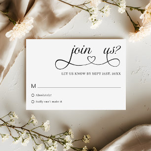 Romantische Schrift-Typografie Minimalistische Hoc RSVP Karte