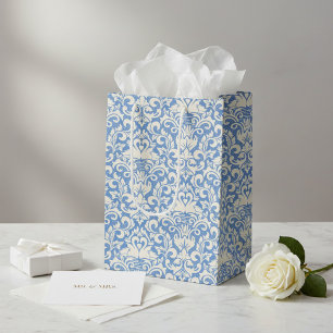 Romantische Schwan-Damask-Liebesherz Mittlere Geschenktüte