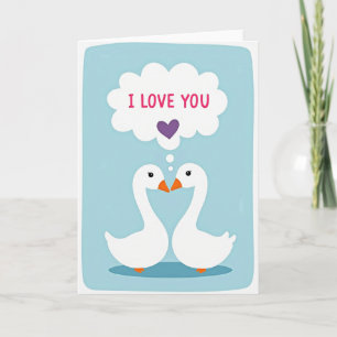 Romantische Schwan-Herz-Ich-liebe-dich-Karte Karte