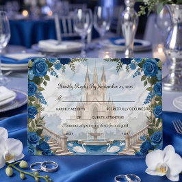 Romantische Schwäne Haupttreppe Märchenwelt RSVP Karte