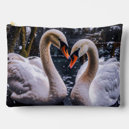 Romantische Schwäne im Winterwunderland Zubehörtasche