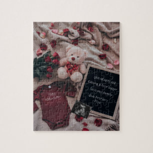 Romantische Schwangerschaftsankündigung mit Rosen  Puzzle