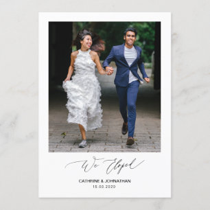 Romantische schwarze Schrift, Hochzeit Elopement Einladung