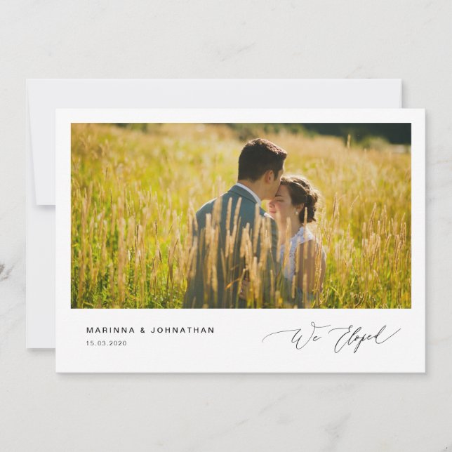 Romantische schwarze Schrift, Hochzeitsfeier Einladung (Vorderseite)