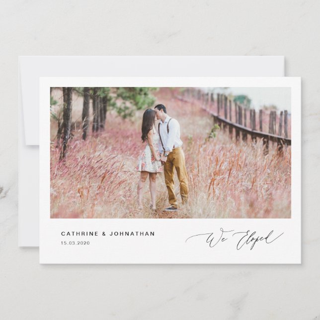 Romantische schwarze Schrift, Hochzeitsfeier Einladung (Vorderseite)