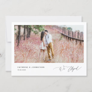 Romantische schwarze Schrift,, Hochzeitsflucht Einladung