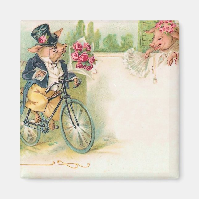 Romantische Schweine Magnet (Vorne)