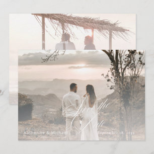 Romantische Script Calligrafy Add Foto Wedding Ger Save The Date