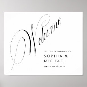 Romantische Script Calligraphy Wedding Welcome Sig Poster