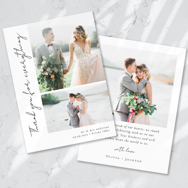 Romantische Script-Multiple-Foto-Hochzeit Dankeskarte (Von Creator hochgeladen)