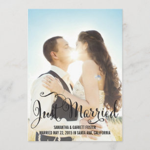 Romantische Script Wedding Announcement - Schwarz Einladung