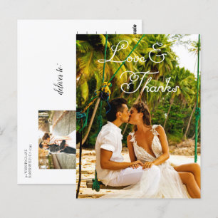 Romantische Script Wedding Danke Postcard Postkarte