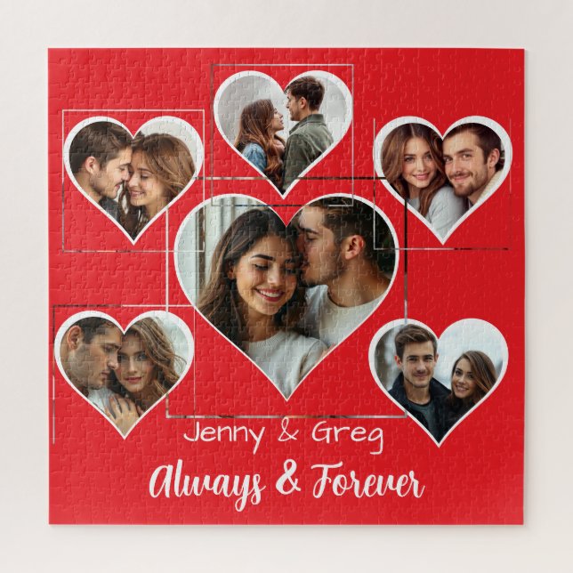 Romantische Sechs-Fotovorlage Puzzle (Vertikal)