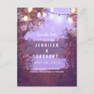 Romantische See- und Strandlichter Save the Date Ankündigungspostkarte