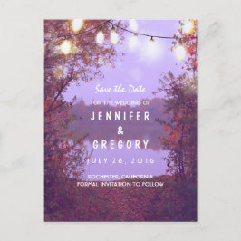 Romantische See- und Strandlichter Save the Date Ankündigungspostkarte