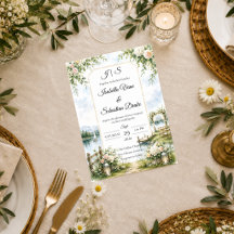Romantische Seeblick-Garten-Eleganz-Hochzeit
