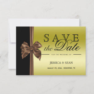 Romantische Seidenraupen - Gold und Schwarz Save t The Date