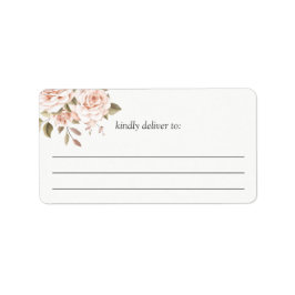 Romantische Shabby Chic Coral Rose Große Schreib-o Adressaufkleber