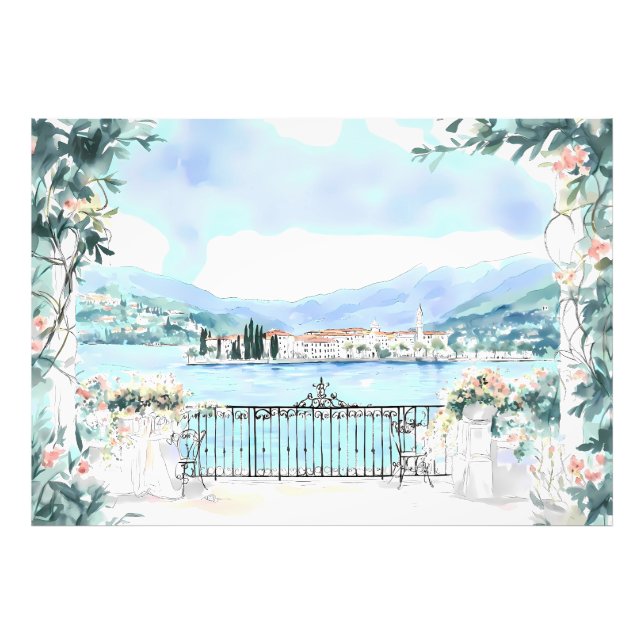 Romantische Sicht auf den Comer See Fotodruck (Vorne)