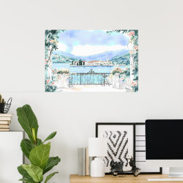 Romantische Sicht auf den Comer See Poster