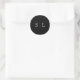 Romantische Silberkalligraphie | Schwarze Umschlag Runder Aufkleber (Tasche)
