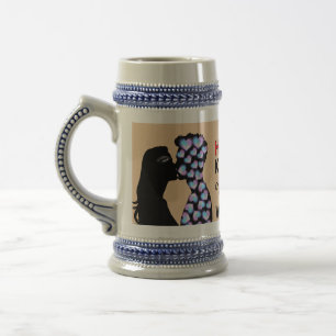 Romantische Silhouette Couple Kiss Beer Stein Bierglas