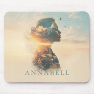 Romantische Silhouette der Natur Mousepad