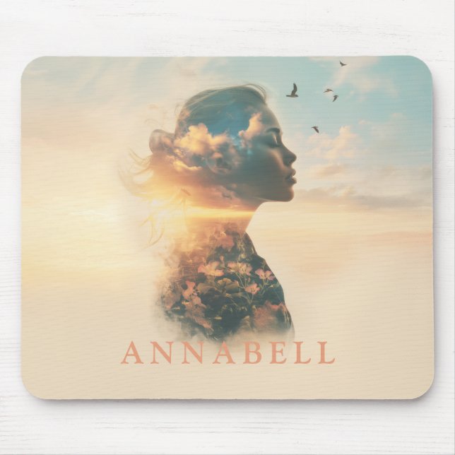 Romantische Silhouette der Natur Mousepad (Vorne)