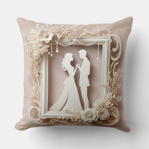 Romantische Silhouette eines Paares Kissen