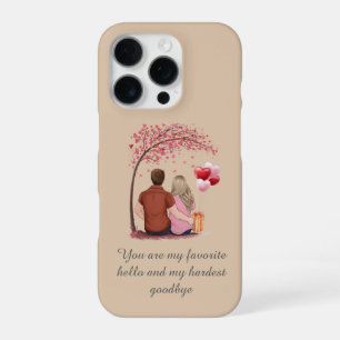Romantische Silhouette eines Paares mit Zitat "Fav iPhone 16 Pro Hülle