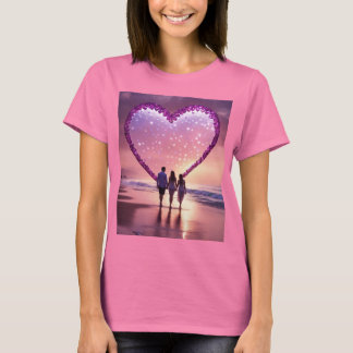 Romantische Silhouette im Herzen T-Shirt