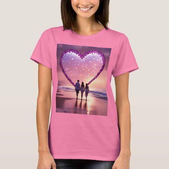 Romantische Silhouette im Herzen T-Shirt (Vorderseite)