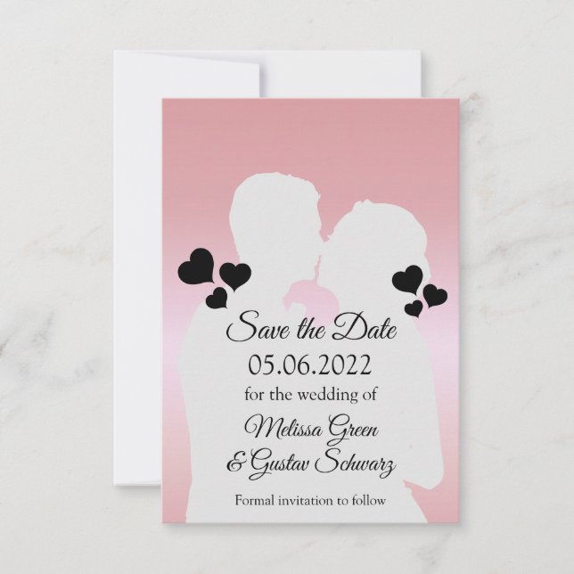 Romantische Silhouette Inspirierend Save the Date (Vorderseite)