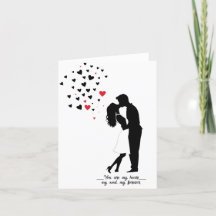 Romantische Silhouette Kiss Card - Benutzerdefinie