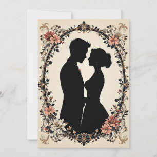 Romantische Silhouette von Couple Einladung