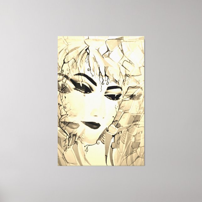 Romantische Silhouette Wasserfarbene Malerei Leinwanddruck (Vorderseite)