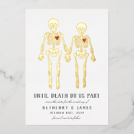 Romantische Skelette laden Sie ein Folieneinladung